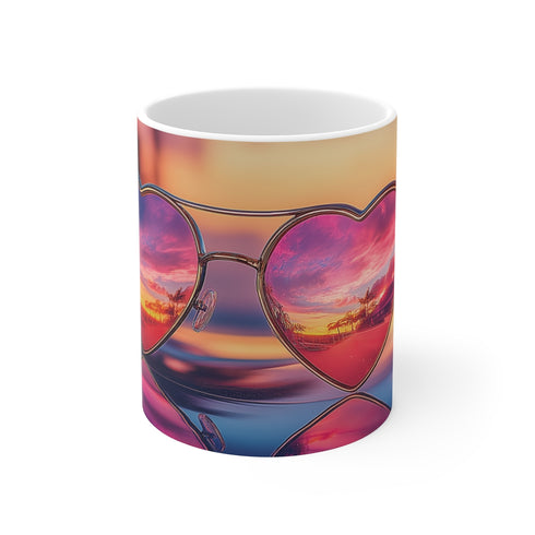 "Retro Heart Sunglasses Mug"