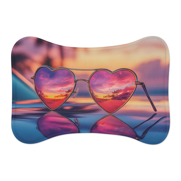 "Retro Heart Sunglasses Pet Mat"