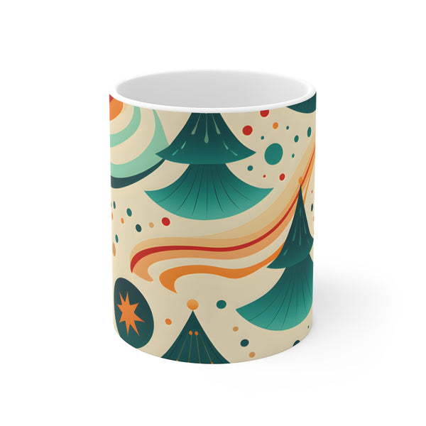 "Retro Marine Texture Mug: Groovy 70s Style"