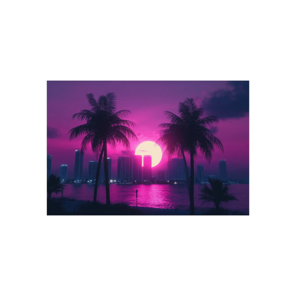 "Retro Miami Sunset 80s Poster"