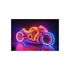 Retro Motorcycle Neon Trail Poster