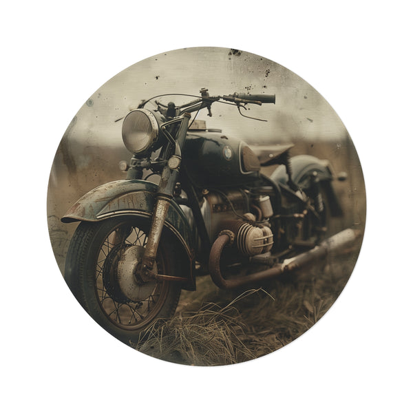 Retro Motorcycle Round Rug Revs Up Décor
