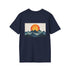 Retro Mountain T-Shirt Glowing Sun