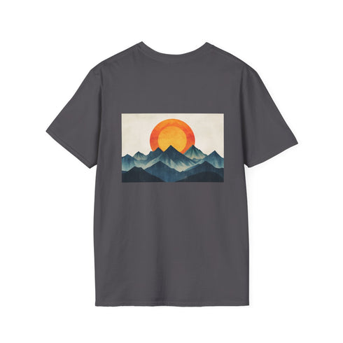 Retro Mountain T-Shirt Glowing Sun