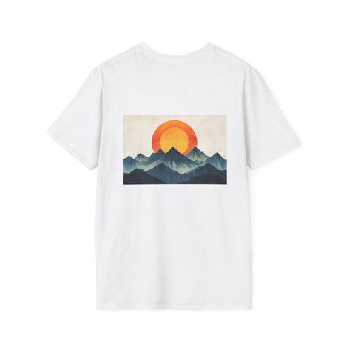 Retro Mountain T-Shirt Glowing Sun