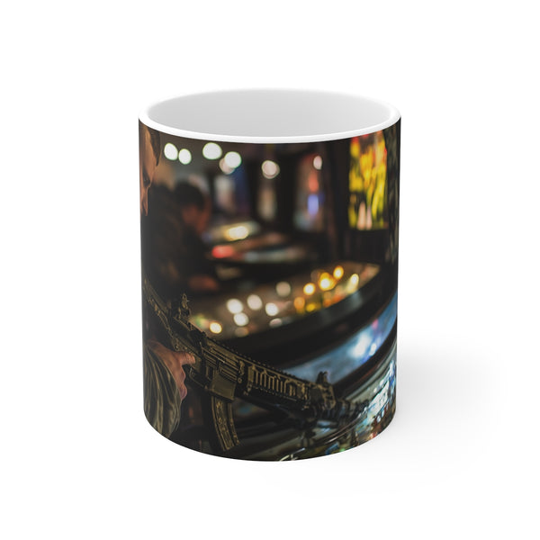 Retro Pinball Machine Battlefield Coffee Mug