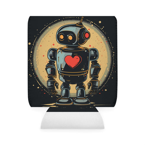 Retro Robot Can Cooler Sleeve: Keep Your Drink Cold in Style!