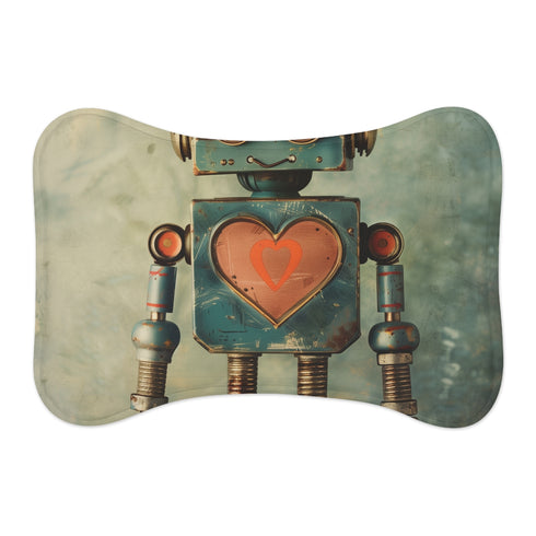 "Retro Robot Love Pet Mat"