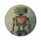 "Retro Robot Love Round Rug"
