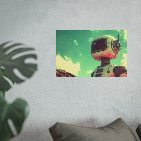 Retro Robot Vintage Sci-Fi Scene