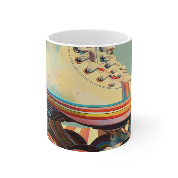 "Retro Roller Skate Coffee Mug: Blast from the Past!"