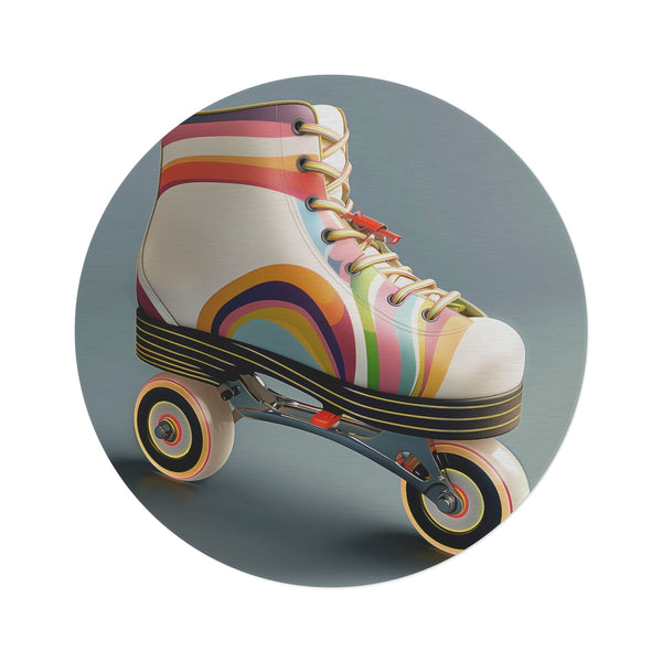 "Retro Roller Skate Striped Rug"