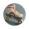 "Retro Roller Skate Striped Rug"