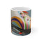 "Retro Roller Skates Coffee Mug: Colorful Stripes"