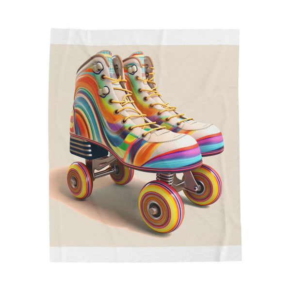 "Retro Roller Skates Stripe Blanket"