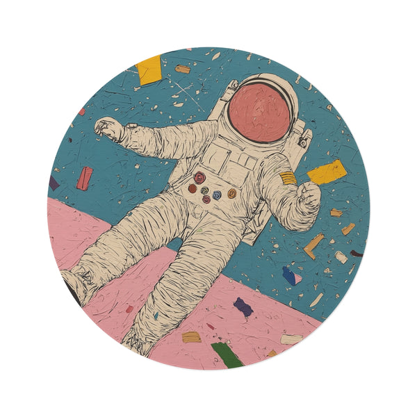 "Retro Space Race Round Rug"