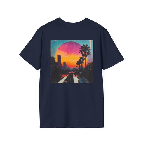 Retro Sunset Bliss Tee: 80s Lo-Fi Collage