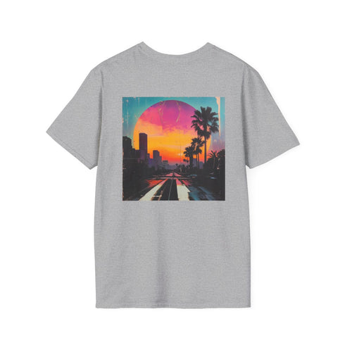 Retro Sunset Bliss Tee: 80s Lo-Fi Collage