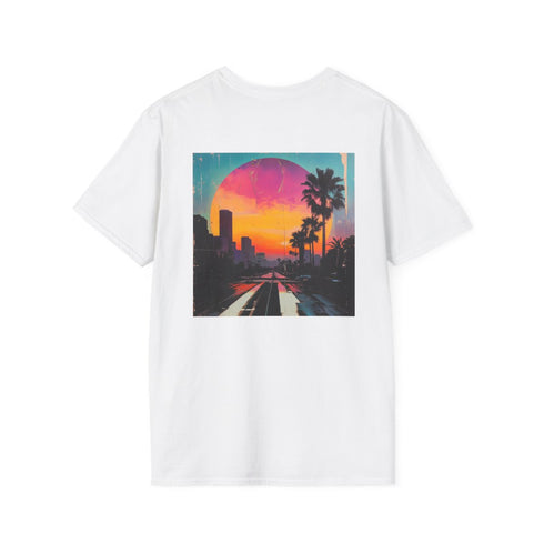 Retro Sunset Bliss Tee: 80s Lo-Fi Collage