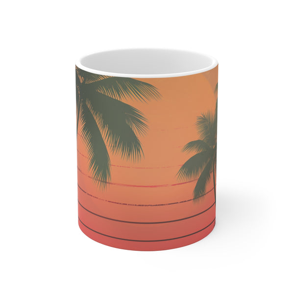 "Retro Sunset Coffee Mug: Add a Splash of Nostalgia to Your Morning"