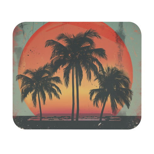 Retro Sunset Palm Mouse Pad