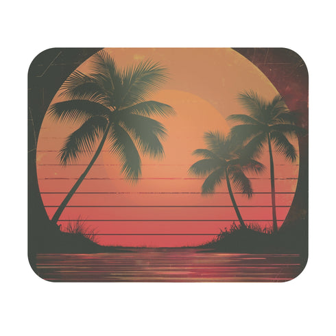 Retro Sunset Palm Tree Mouse Pad