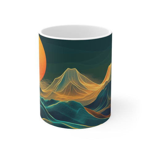 Retro Wave Mountain Glow Mug
