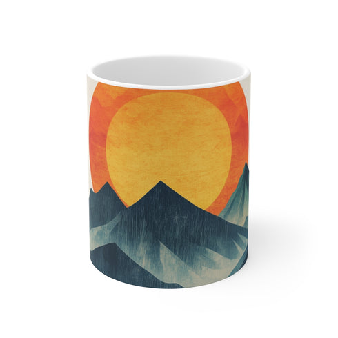 Retro Wave Mountain Glowing Sun Mug