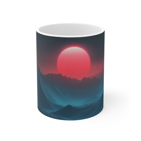 Retro Wave Mountain Sun Mug
