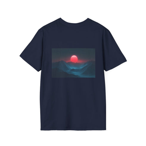 Retro Wave Mountains Glowing Sun T-Shirt