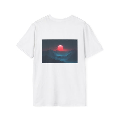 Retro Wave Mountains Glowing Sun T-Shirt
