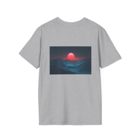 Retro Wave Mountains Glowing Sun T-Shirt