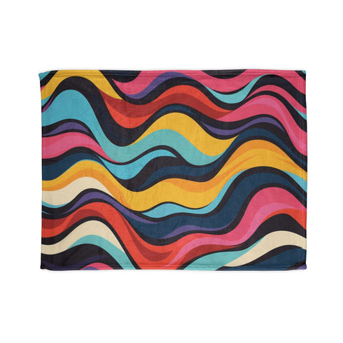"Retro Waves Bed Cover: Vibrant & Seamless"