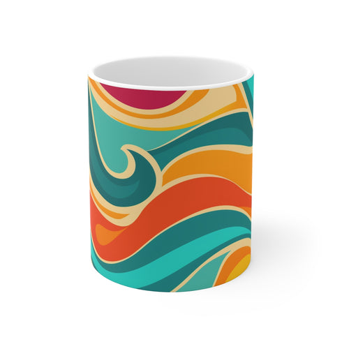 Retro Waves Coffee Mug: Nostalgic Chic
