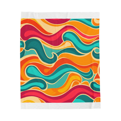 "Retro Waves Cozy Plush Blanket"