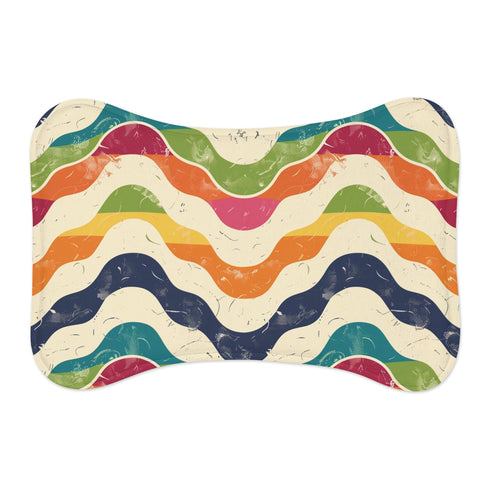 Retro Waves Pet Mat: Vibrant, Stylish, Comfortable
