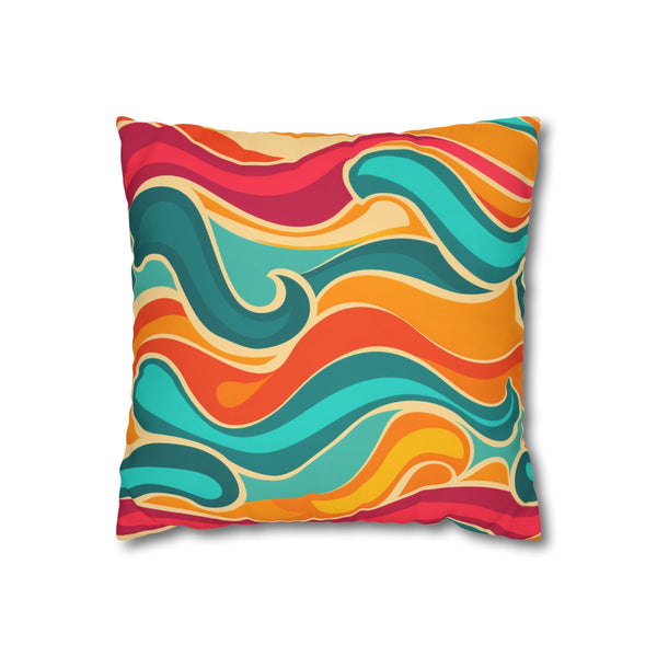 "Retro Waves Pillowcase: Vibrant & Seamless"