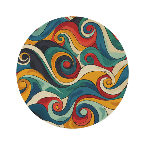 "Retro Waves Round Rug: Nostalgic Chic for Your Home"