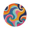 "Retro Waves Round Rug: Revive Your Space with Vibrant Colors!"