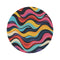 "Retro Waves Round Rug: Vibrant"
