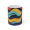 "Retro Waves Vibrant Coffee Mug"