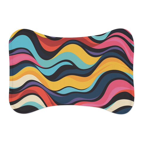"Retro Waves Vibrant Pet Mat"