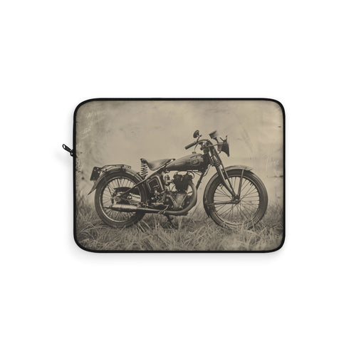"Rev up your style with Vintage Motorcycle Laptop Sleeve"