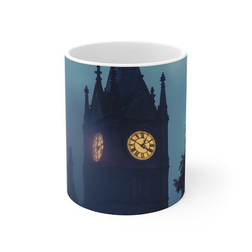 Reverse Time Clock Tower Mug