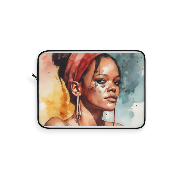 "Rihanna Watercolor Upscaled Laptop Sleeve"