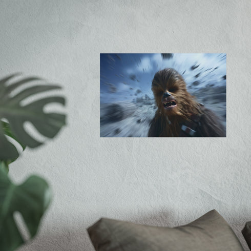 Roaring Chewbacca Battle Scene Poster