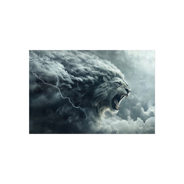"Roaring Lion Made of Cloud"