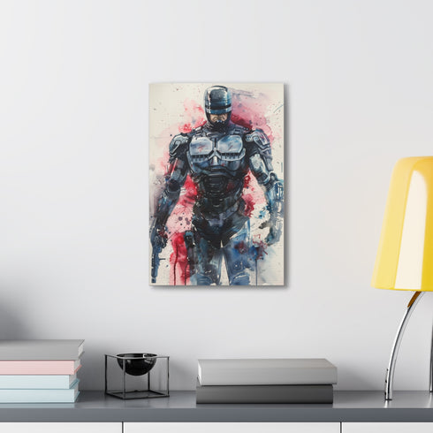 Robocop canvas print depicting iconic hero in action.