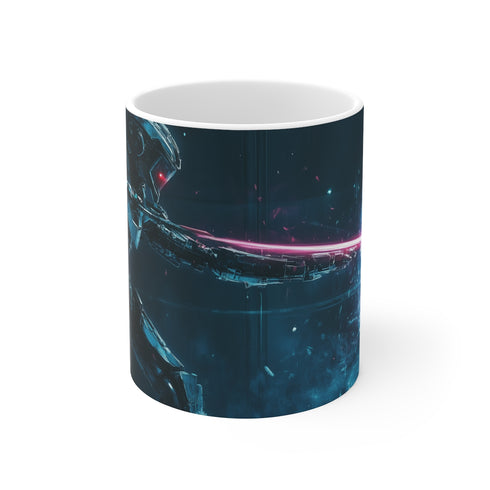 Robot Knight Coffee Mug Dueling