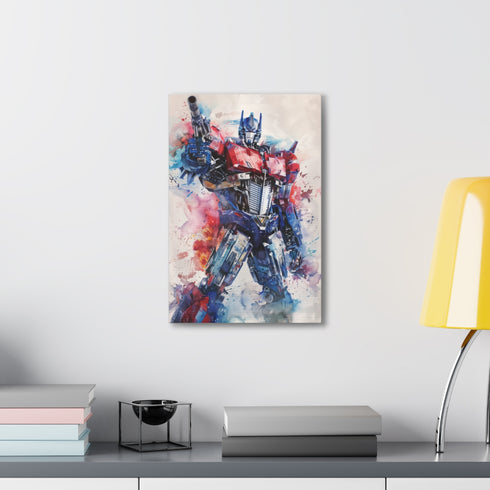 Optimus Prime heroic leader Autobots portrait canvas 18" x 12" 1.25"